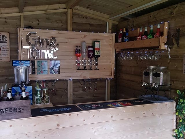 "Our lockdown bar built last summer." Photo: Cat Kingsnorth