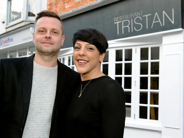 Tristan and Candy Mason outside restaurant Tristan in East Street, Horsham