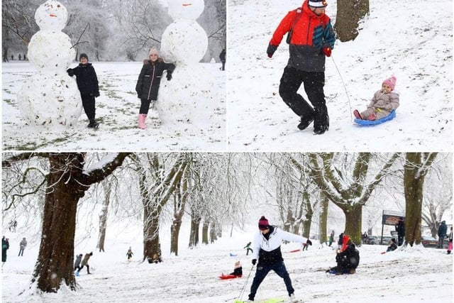 The slope in Abington park provided the perfect sledging spot for lots of locals to enjoy!