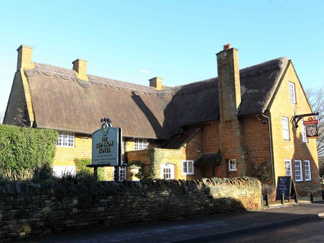 The Michelin Guide describes The Red Lion in East Haddon as: "A thatched, honey-stone inn at the heart of an attractive village, with a pleasing mix of exposed wood, brick and slate, a pretty garden and chic, cosy bedrooms. The good value, seasonal menu offers generously proportioned dishes; the scotch egg is a favourite. Service is smiley and enthusiastic."