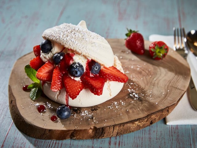 One of The Red Lion's favourite desserts: Pam’s pavlova. Photo: The Red Lion