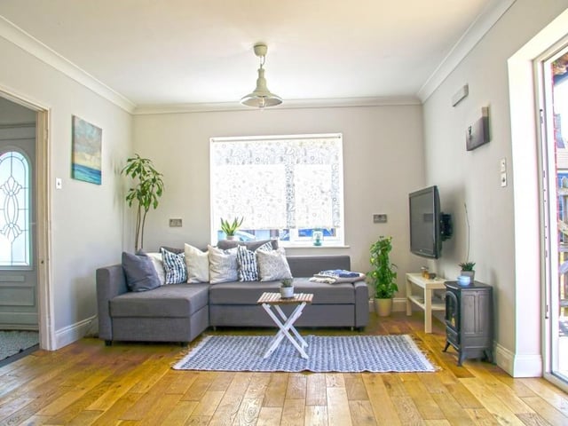The West Wittering bungalow is just steps from the beach