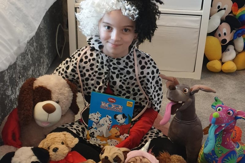 Evie Murphy, 9, has been transformed overnight and woke up looking a little like Cruella Deville this morning.