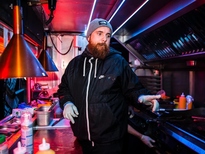 To stick to Covid guidelines, food was ordered online and then delivered to customers' cars. Photo: Kirsty Edmonds.