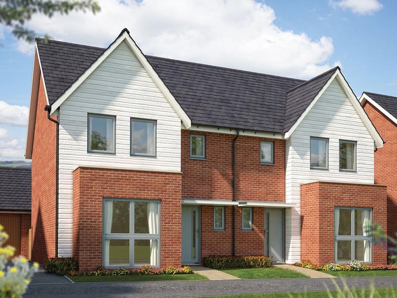 A three bedroom detached house, with open plan kitchen and an attractive rear garden, £322,995, through Bovis Homes - The Gateway.