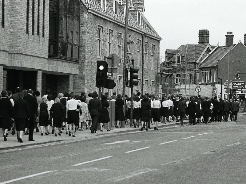 Staff streaming out of John Lewis.