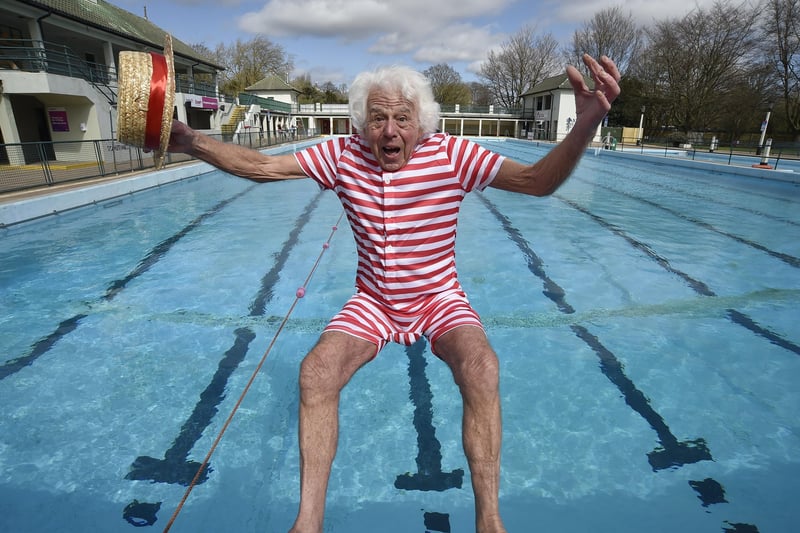 Bill Marriott (76) a regular at the Lido was one of the first to enjoy a swim this week.