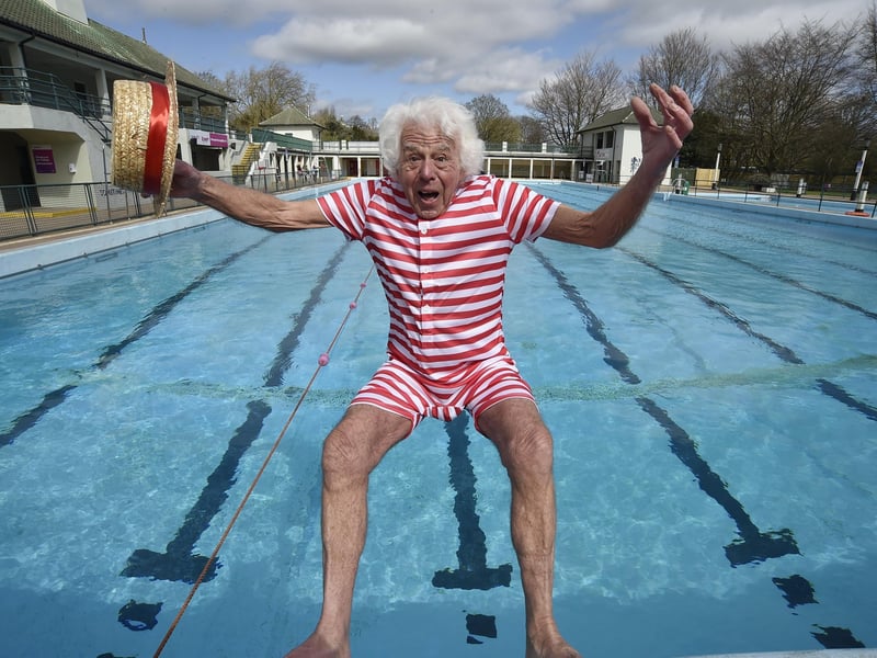 Bill Marriott (76) a regular at the Lido was one of the first to enjoy a swim this week.