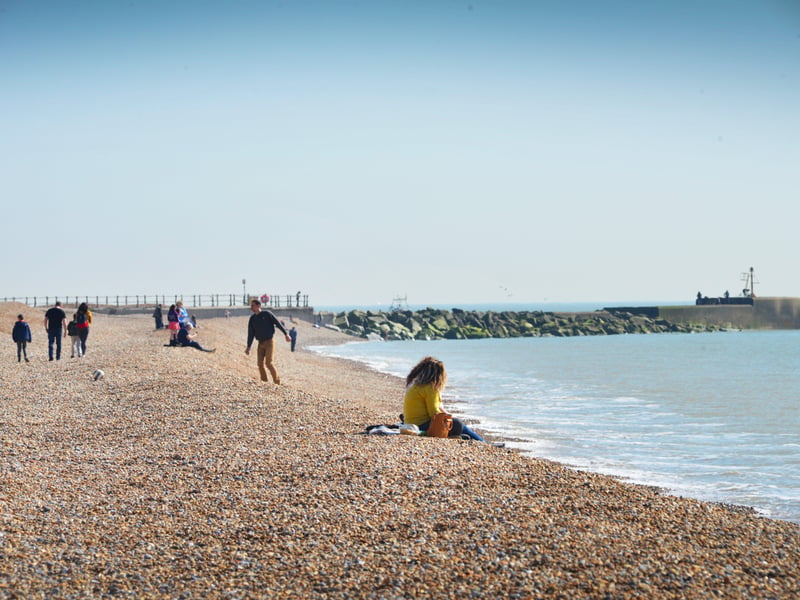 Locals enjoying sunny weather in Hastings after the easing of lockdown on March 29. Photo taken the day after, March 30. SUS-210330-125825001