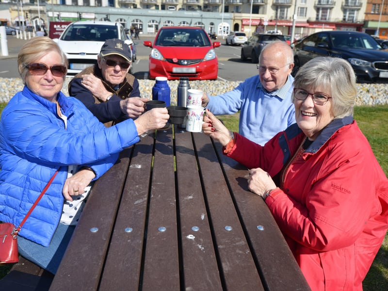 Locals enjoying sunny weather in Hastings after the easing of lockdown on March 29. Photo taken the day after, March 30. SUS-210330-130012001