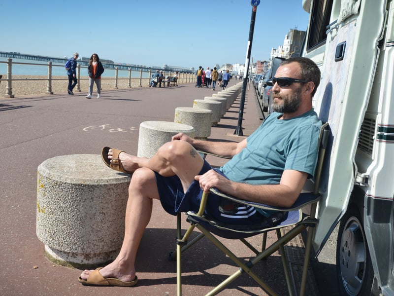 Locals enjoying sunny weather in Hastings after the easing of lockdown on March 29. Photo taken the day after, March 30. SUS-210330-130135001