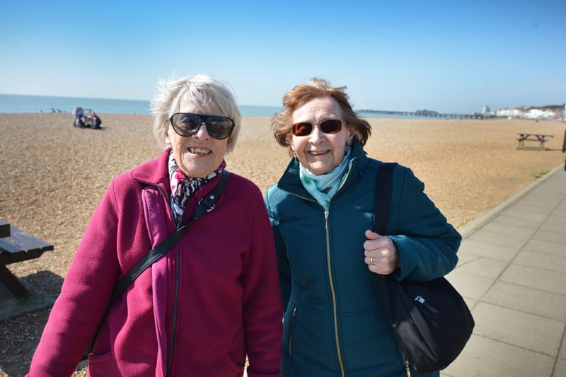 Locals enjoying sunny weather in Hastings after the easing of lockdown on March 29. Photo taken the day after, March 30. SUS-210330-130038001