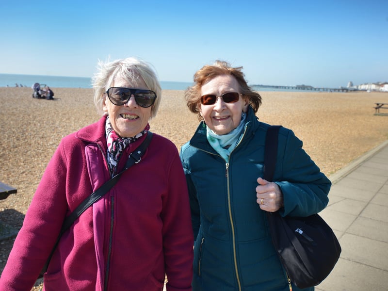 Locals enjoying sunny weather in Hastings after the easing of lockdown on March 29. Photo taken the day after, March 30. SUS-210330-130038001
