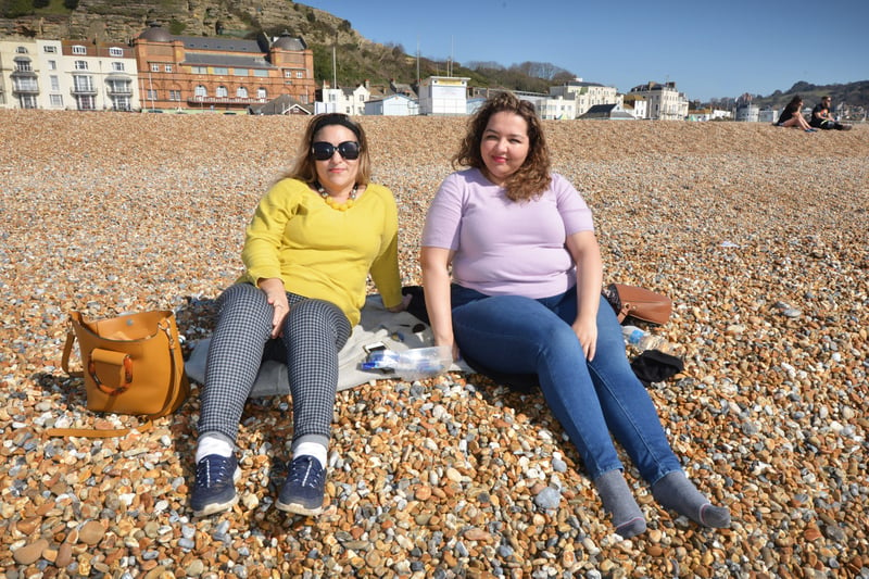 Locals enjoying sunny weather in Hastings after the easing of lockdown on March 29. Photo taken the day after, March 30. SUS-210330-125852001