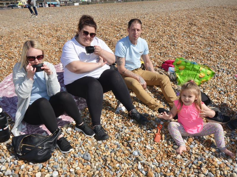 Locals enjoying sunny weather in Hastings after the easing of lockdown on March 29. Photo taken the day after, March 30. SUS-210330-125919001