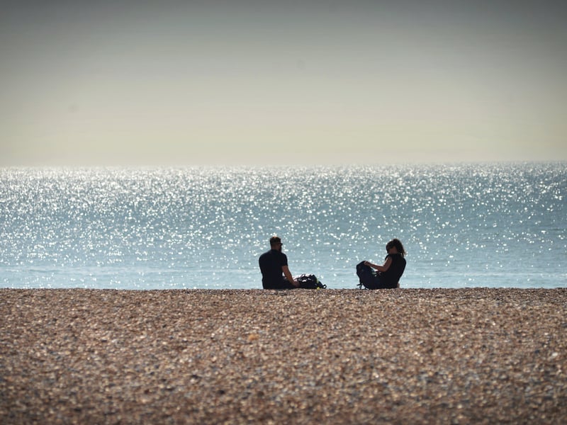 Locals enjoying sunny weather in Hastings after the easing of lockdown on March 29. Photo taken the day after, March 30. SUS-210330-125744001