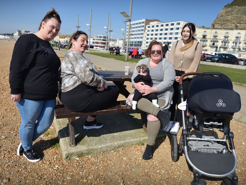 Locals enjoying sunny weather in Hastings after the easing of lockdown on March 29. Photo taken the day after, March 30. SUS-210330-125758001