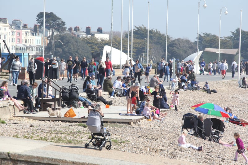People have been enjoying the relaxing of rules on sunny Littlehampton seafront. Pictures Eddie Mitchell