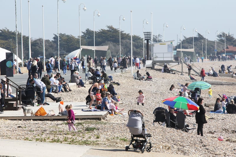 People have been enjoying the relaxing of rules on sunny Littlehampton seafront. Pictures Eddie Mitchell