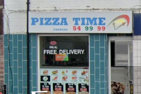 Pizza Time, in Three Bridges Road, has a rating of 4.4/5 from 134 Google reviews