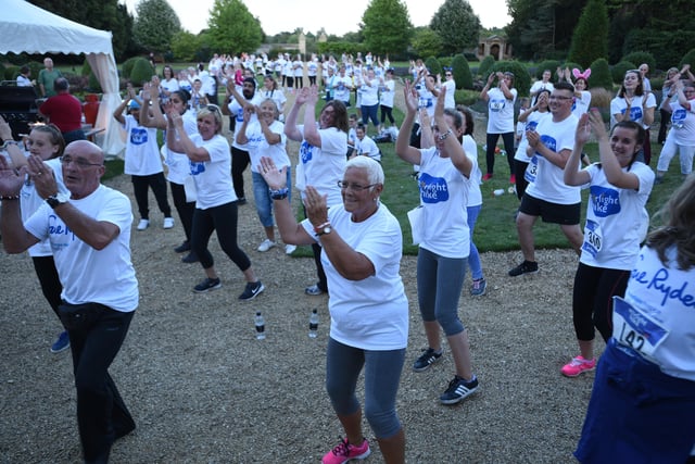 The Starlight Hike from Sue Ryder at Thorpe Hall. Pics of the warm up EMN-150808-230534009