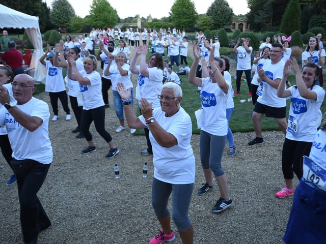 The Starlight Hike from Sue Ryder at Thorpe Hall. Pics of the warm up EMN-150808-230534009