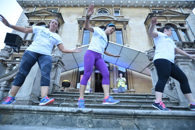 The Starlight Hike from Sue Ryder at Thorpe Hall. Pics of the warm up EMN-150808-230718009