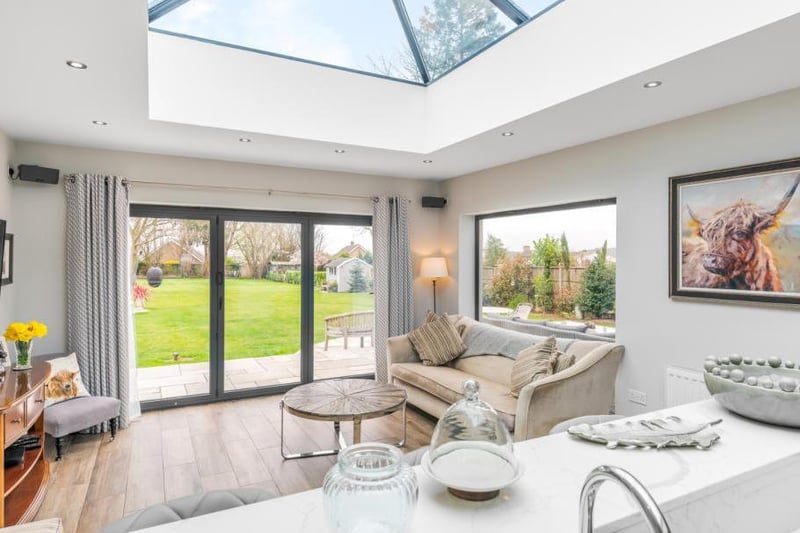 A lantern roof light provides plenty of natural light