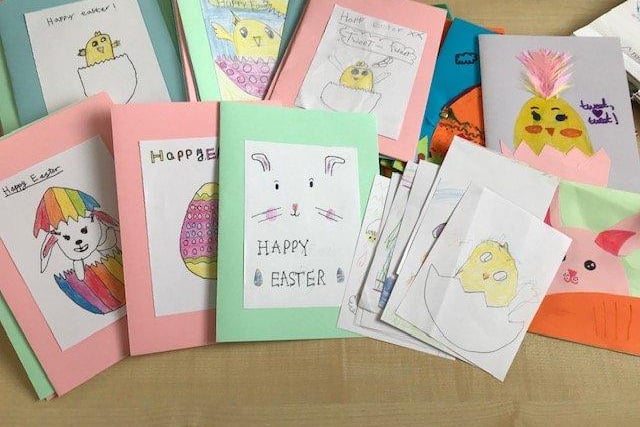 Pupils at Rustington Community Primary School made Easter cards for nearby care home residents