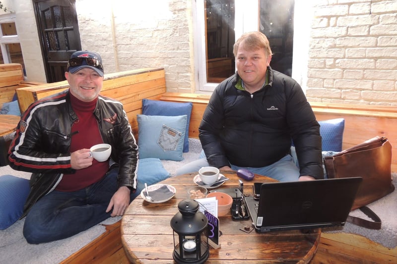 First customers through the door at Watergate Yard in Sleaford, Dave Brackley and Al Smalley were having a business meeting. EMN-211204-163450001