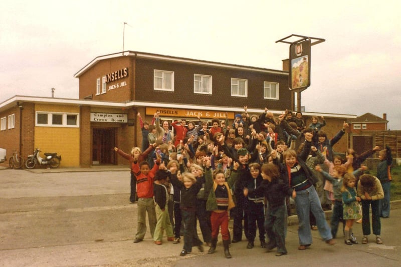 The pub closed in 1996 after opening in 1966. Pictured here are children enjoying the Saturday film show which was organised for local youngsters in the 1970s.