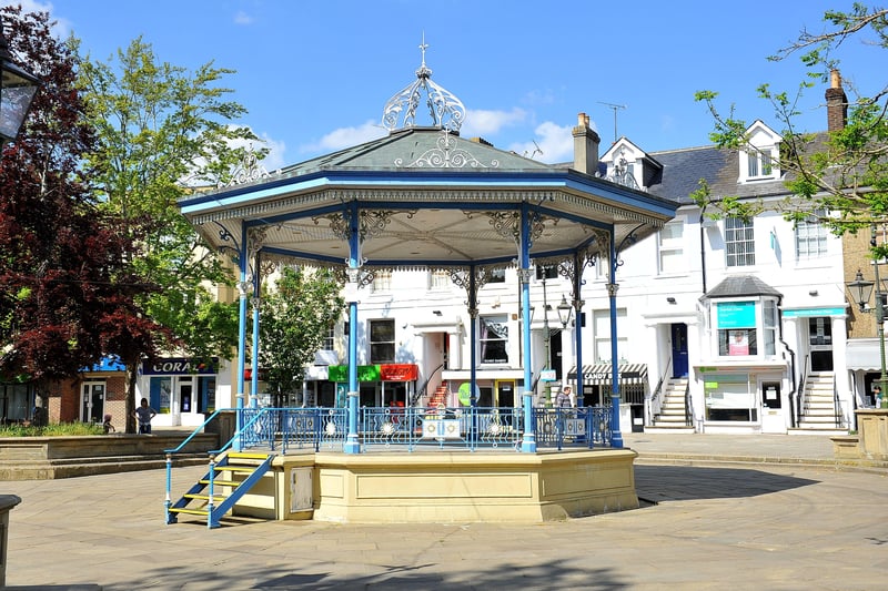 The fourth most common place people left the area for was Horsham, with 358 departures in the year to June 2019. Pictured is the Bandstand in the Carfax, Horsham