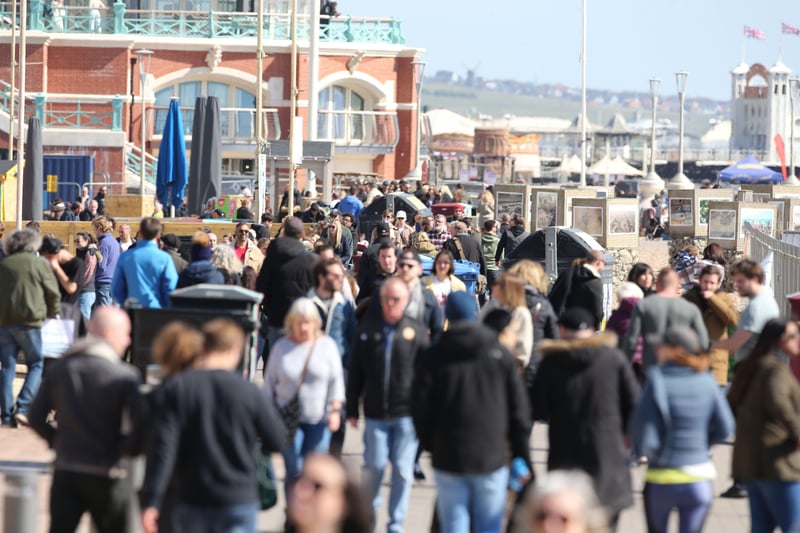 The seventh most common place people left the area for was Brighton & Hove, with 190 departures in the year to June 2019. Pictured is Brighton seafront.