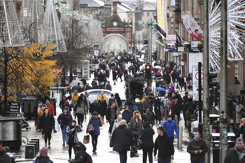 The ninth most common place people left the area for was Scotland, with 116 departures in the year to June 2019. *There is no council-level breakdown of people moving to either Scotland and Northern Ireland from England and Wales. Pictured is Glasgow (Photo by Jeff J Mitchell/Getty Images)