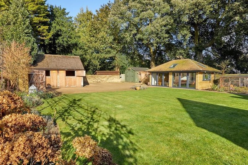 The garden at the stone built period home on the market in Thorpe Mandeville (Image from Rightmove)