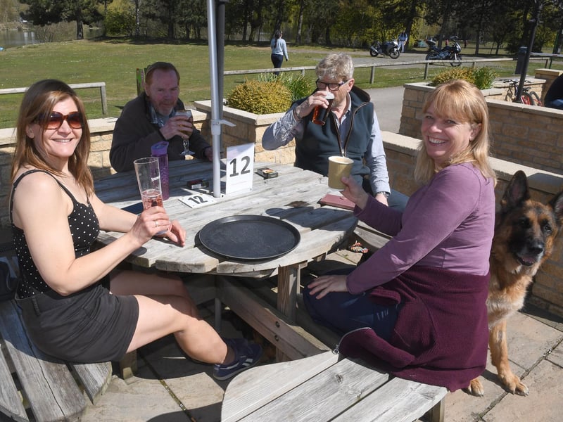 Woodys, Ancaster. L-R Diana Clarke, Roger Nicolls, Andrew Wood, Diana Wood. EMN-210419-093048001