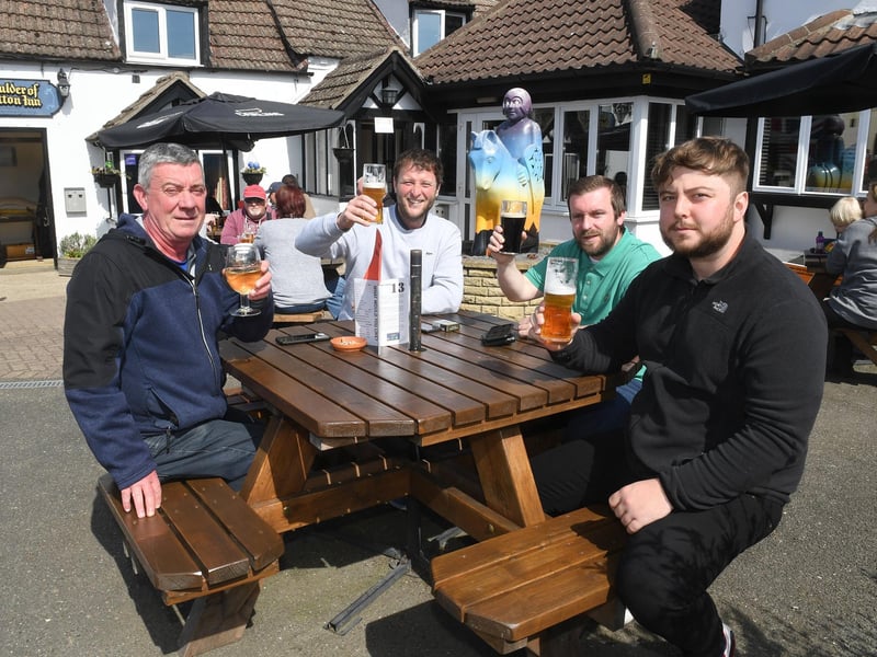 Shoulder of Mutton, Ruskington. L-R Mark Armstrong, Russ Sims, Jamie Tucker, Jamie Armstrong. EMN-210419-092954001