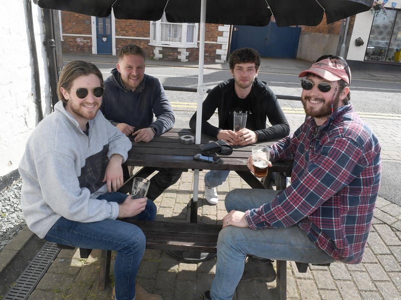 Nags Head, Heckington. L-RWill Tomlinson, David Wilson, Macaulay Green, Connor Bradley. EMN-210419-092817001