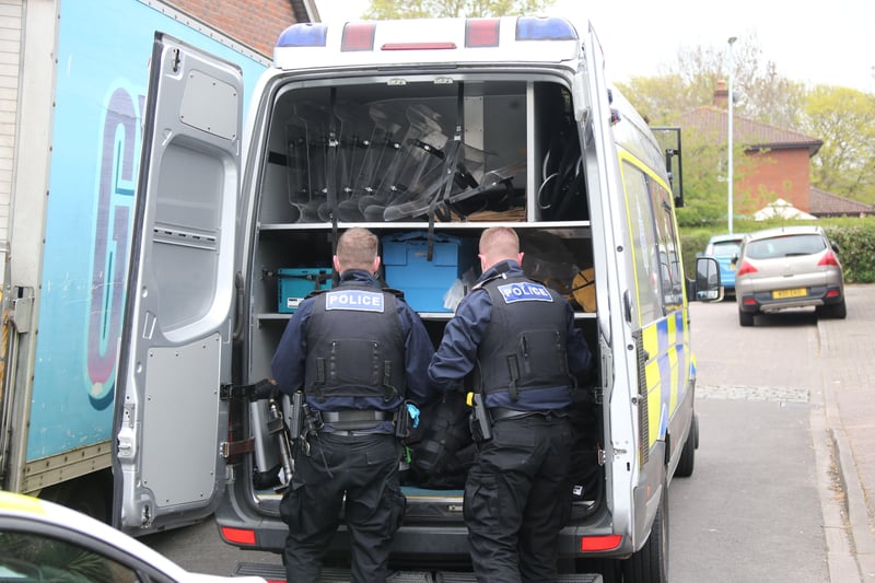 Officers conducted a raid this morning, where two people were arrested SUS-210428-113003001