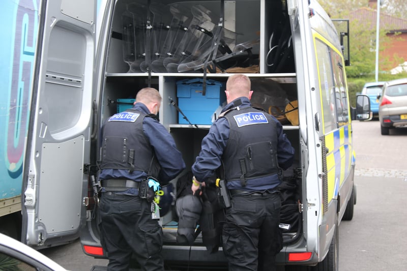 Officers conducted a raid this morning, where two people were arrested SUS-210428-113631001