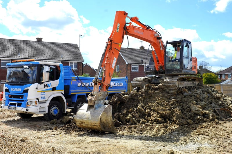 Work being carried out on the site of the former Weald Inn. Picture by Steve Robards