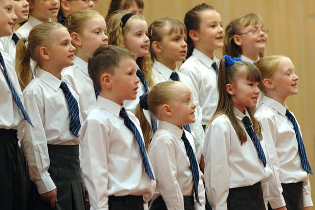 Members of Birches Primary School Choir pictured during their performance in the small schools section of Portadown Music Festival at The Seagoe Hotel in 2007
