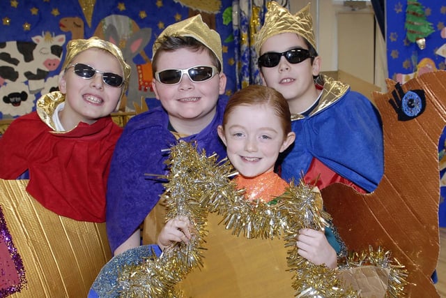 .Playing the Three Kings and the Star in hamiltonsbawn Primary School's production of 'A DIY Nativity' in 2007 are back from left, Zakk Gowing, Stuart Johnston, Ian McTurk and front: Rebekah Gibson