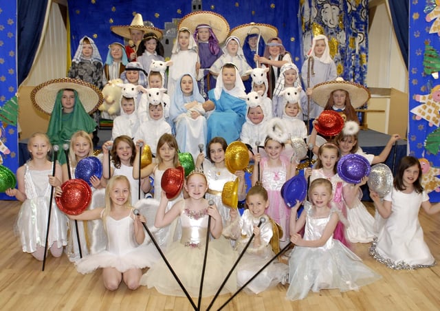 Some of the cast of Hamiltonsbawn Primary School’s production of ‘A DIY Nativity’ in 2007