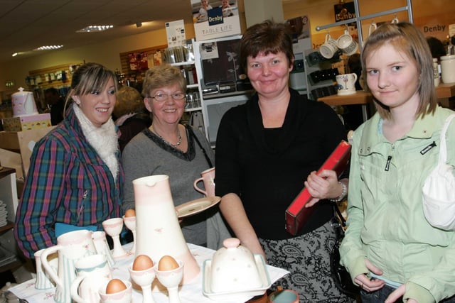 Christmas shopping at Alexanders of Markethill Christmas Fare in 2007 are l/r Sinead Black, Heather Stewart, Sharon Galway and Emma-Jayne Galway