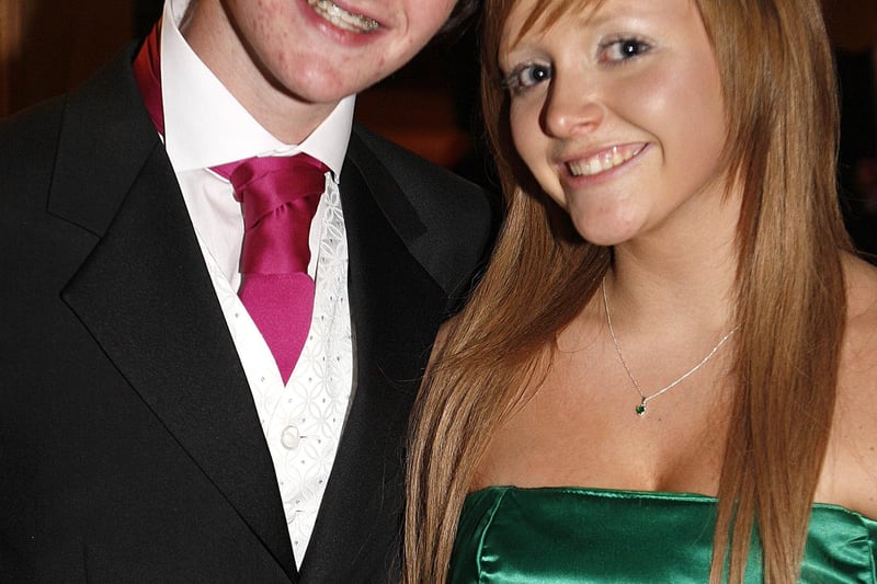 HAPPY TIMES...Daniel McKee and Chloe Young pictured during the Dunluce School Formal at the Royal Court Hotel. CR44-285PL