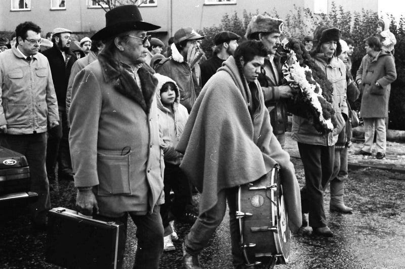 January... A delegation of Native Americans taking part in the annual Bloody Sunday commemoration march in Derry.