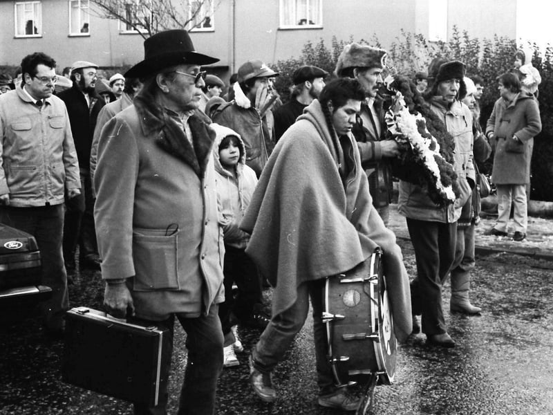 January... A delegation of Native Americans taking part in the annual Bloody Sunday commemoration march in Derry.