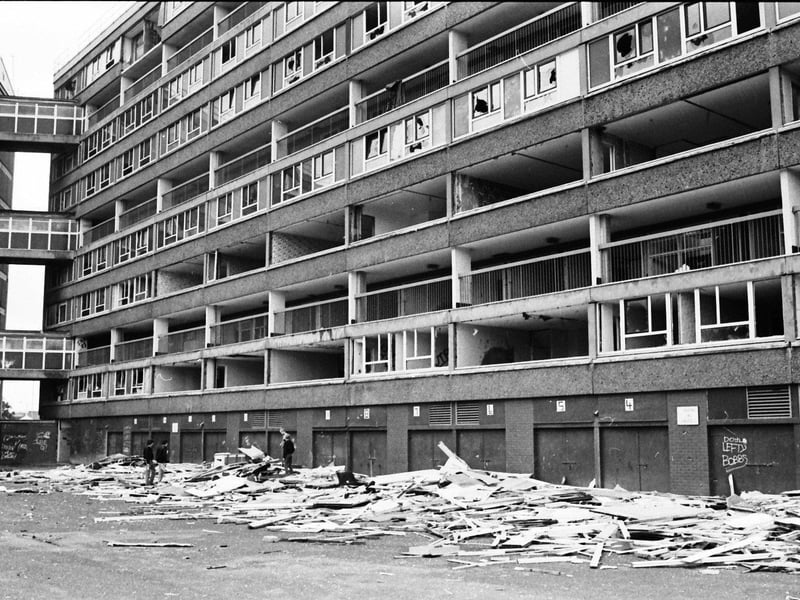 August... Large sections of the Rossville Flats were derelict by the summer of 1985.