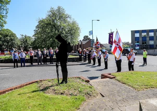 Lisburn District Wreath Laying at Hilden War Memorial on Empire Sunday. Pic by Norman Briggs, rnbphotographyni
